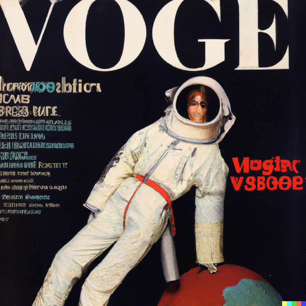 an astronaut, front cover of Vogue, 1980
